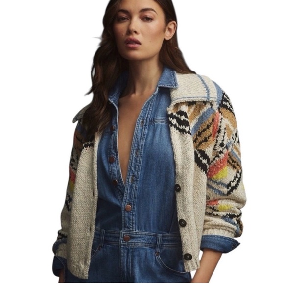 Pilcro Sweaters - Pilcro Anthropologie Chunky Southwestern Cardigan Sweater-Size Small